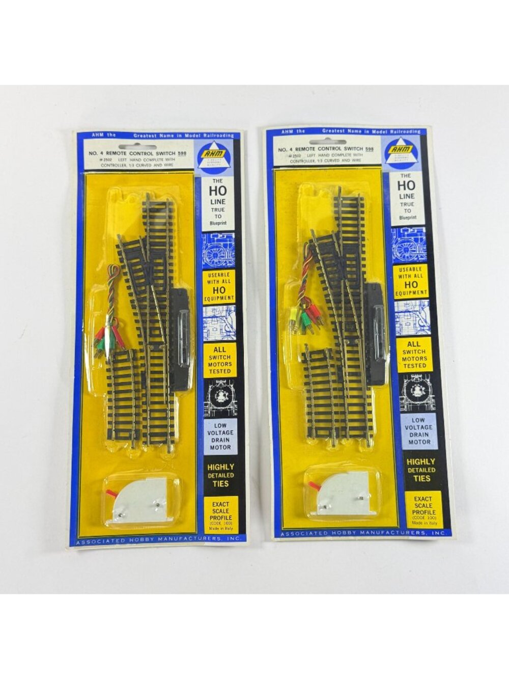 Vintage AHM HO Scale 2502 Left Hand Remote Switch Controller Track With Wires